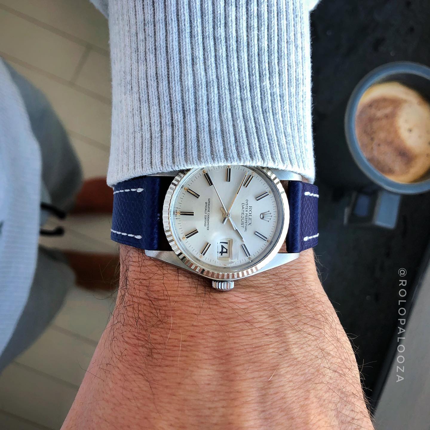 Blue - Full Grained Epsom Leather Strap (4657500422231)
