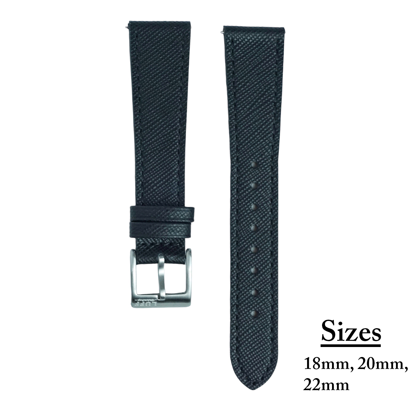 Black Saffiano Leather Strap (6864577069143)