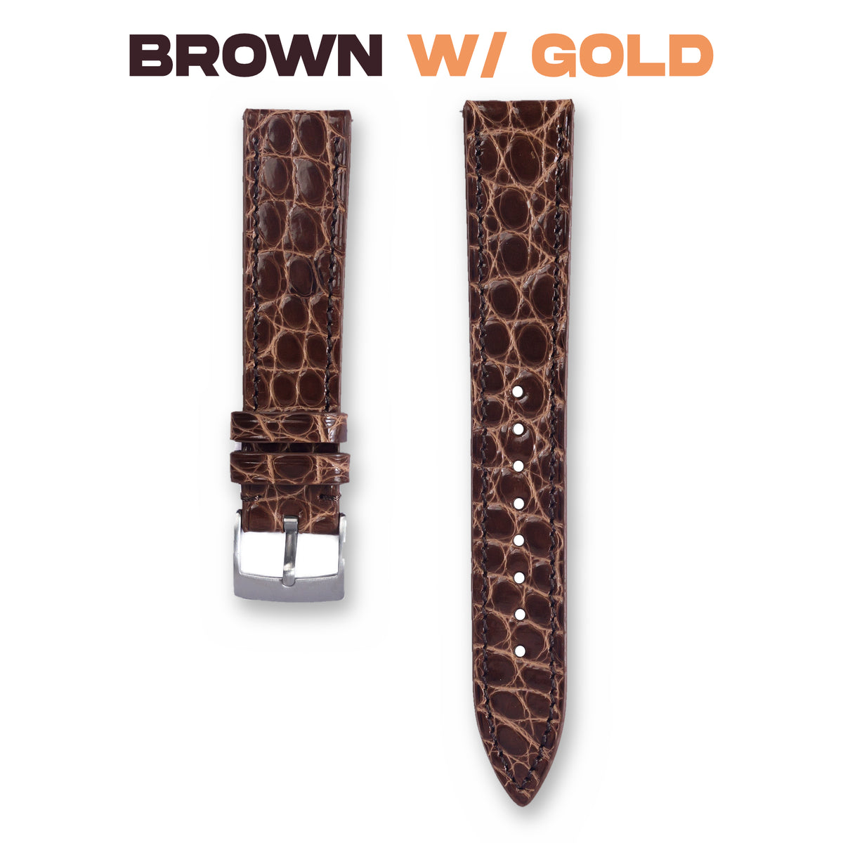 Crocodile Flanks Leather Strap - Monarch Label