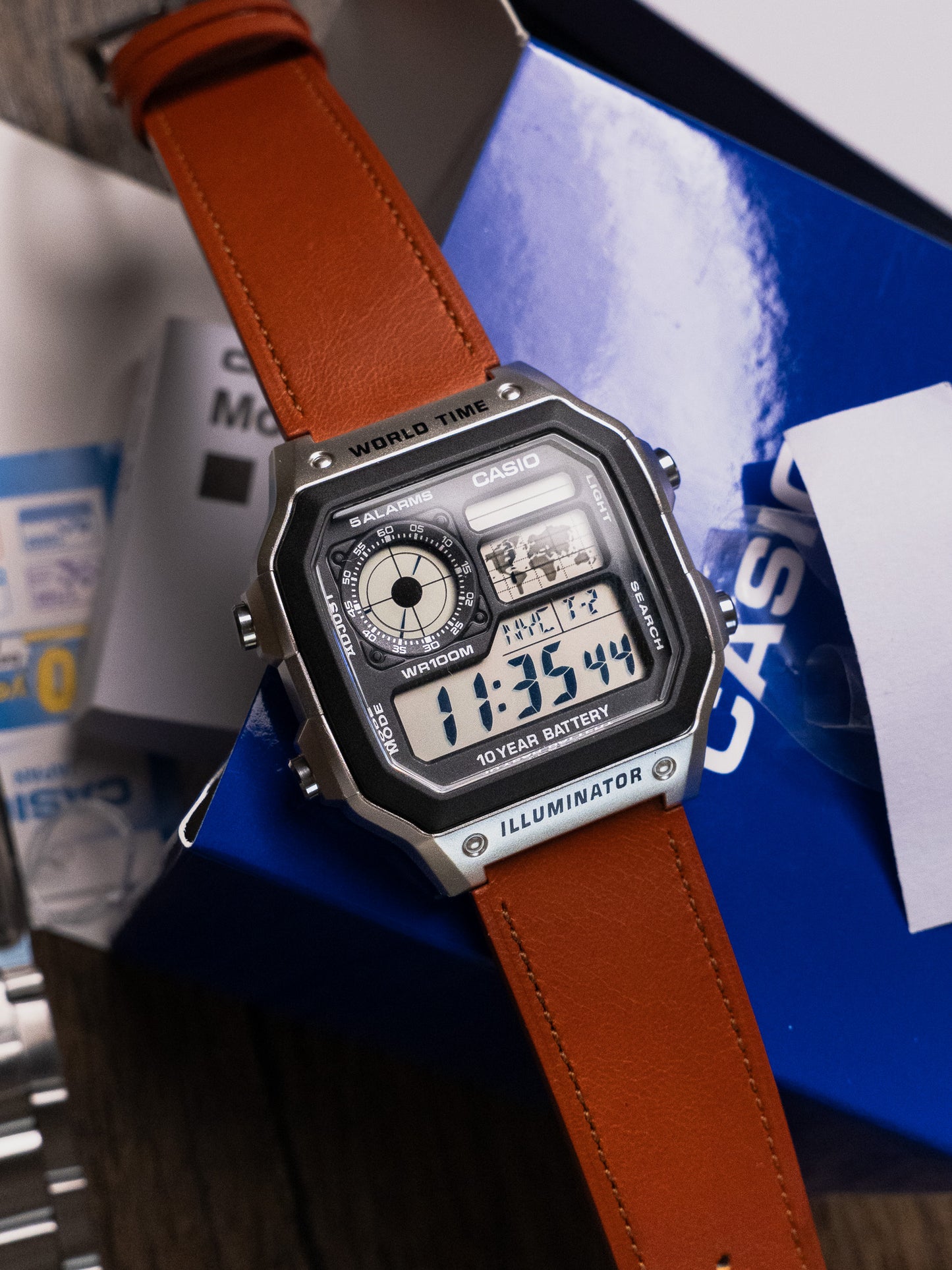 Vintage Leather strap for Casio Worldtimer