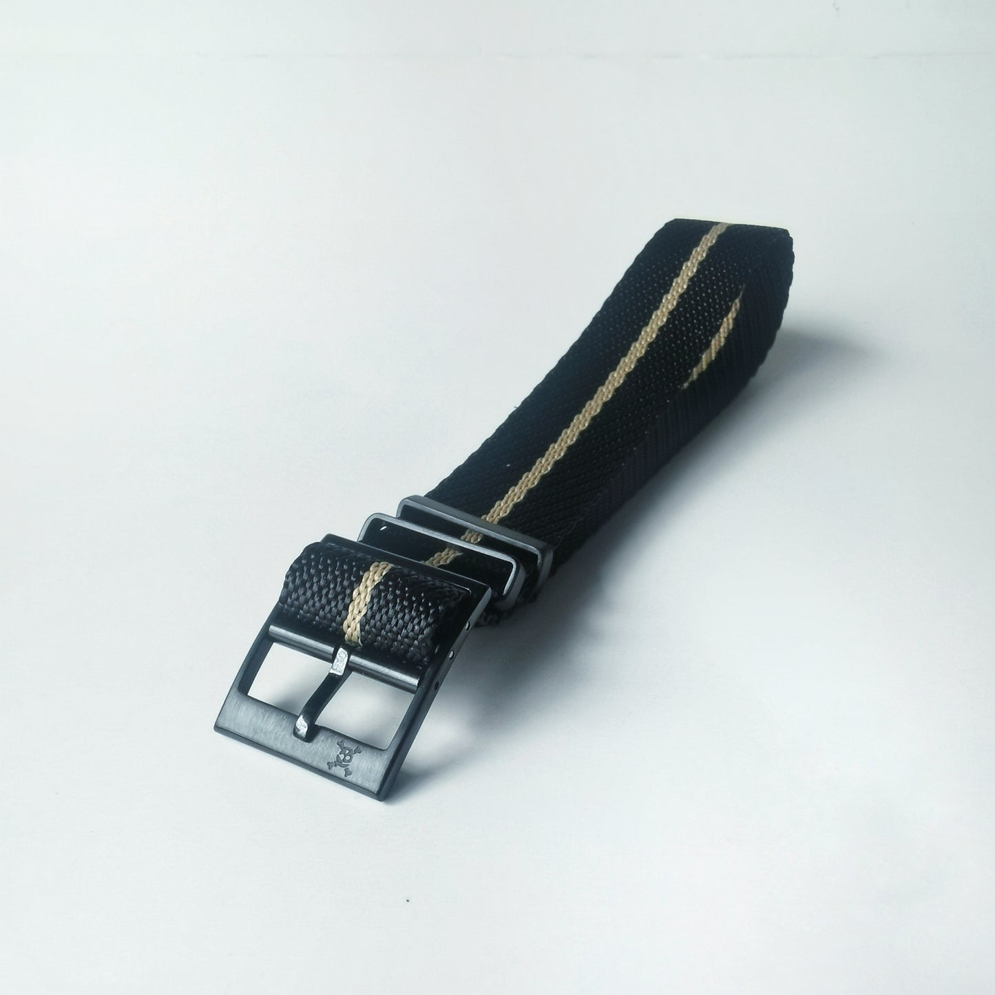 Stealth Series - Black with Beige Stripes Woven Strap (4594393120855)