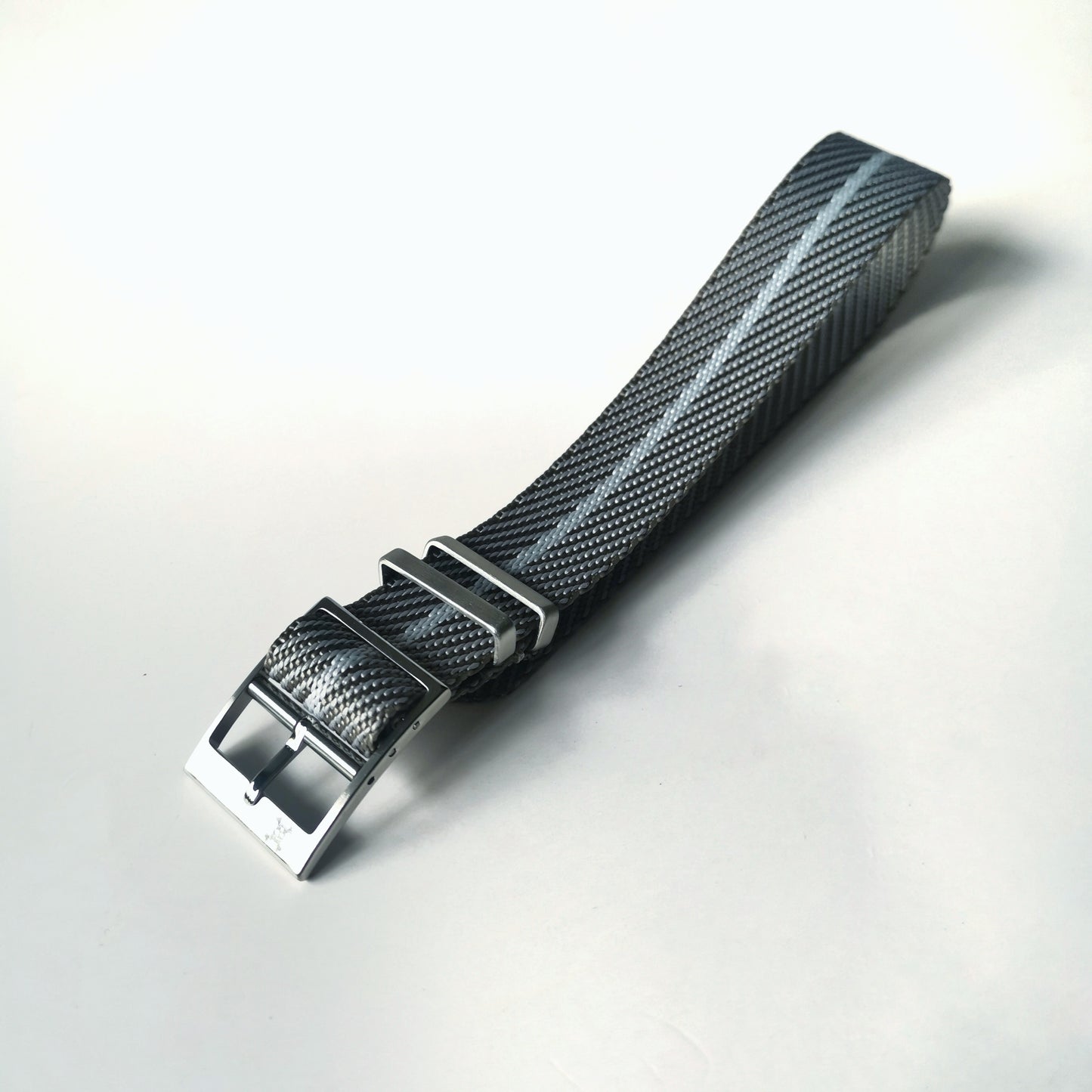 Grey with light grey stripes - Woven strap (4656208576599)