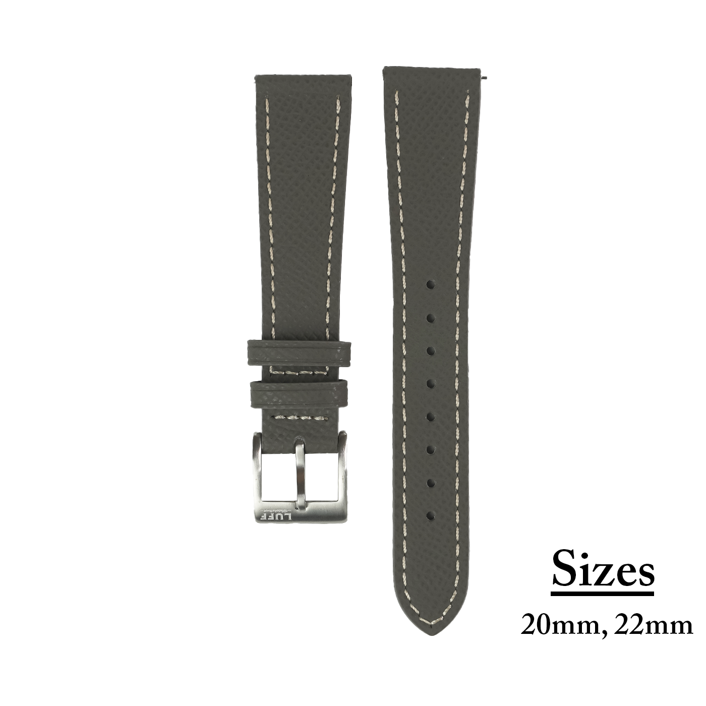 Grey Epsom Leather Strap (6901674639447)
