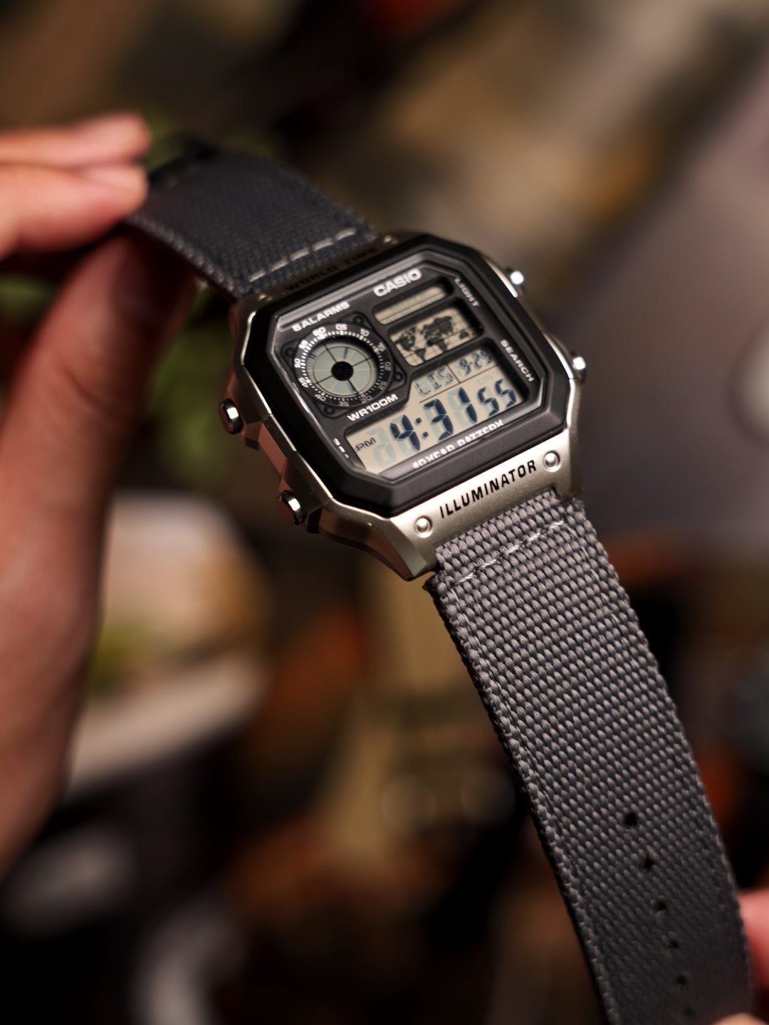 Vintage Canvas for Casio Worldtimer 22-18mm