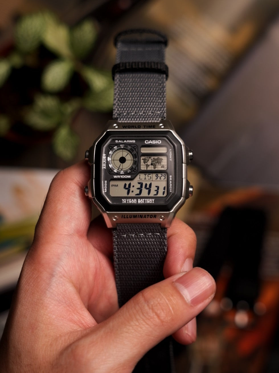 Vintage Canvas for Casio Worldtimer 22-18mm