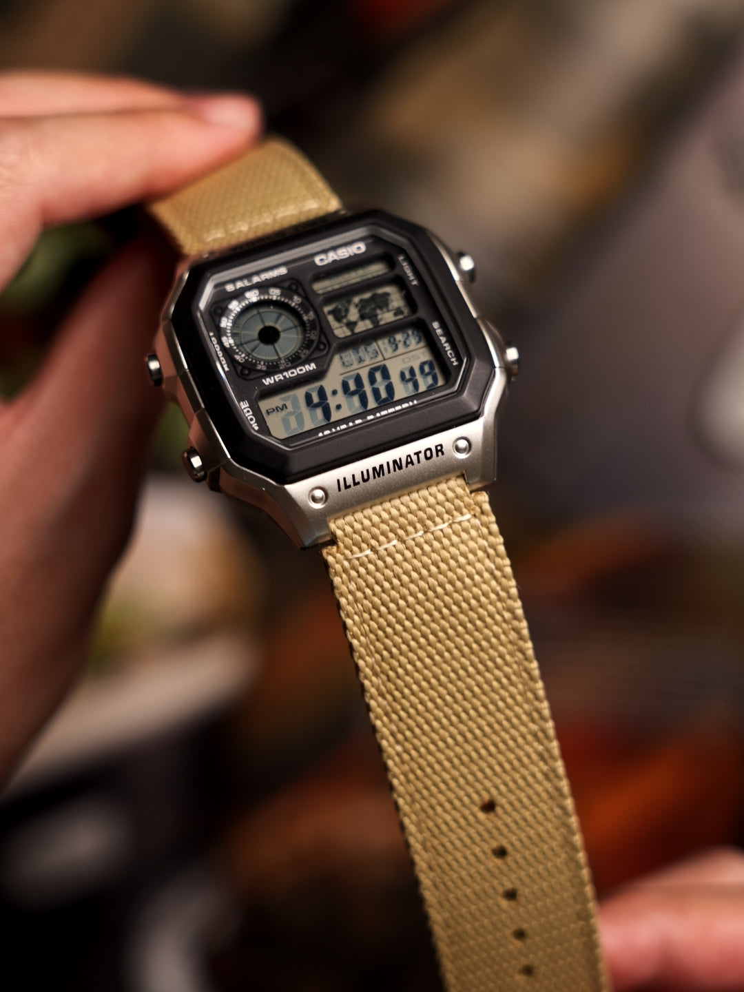 Vintage Canvas for Casio Worldtimer 22-18mm