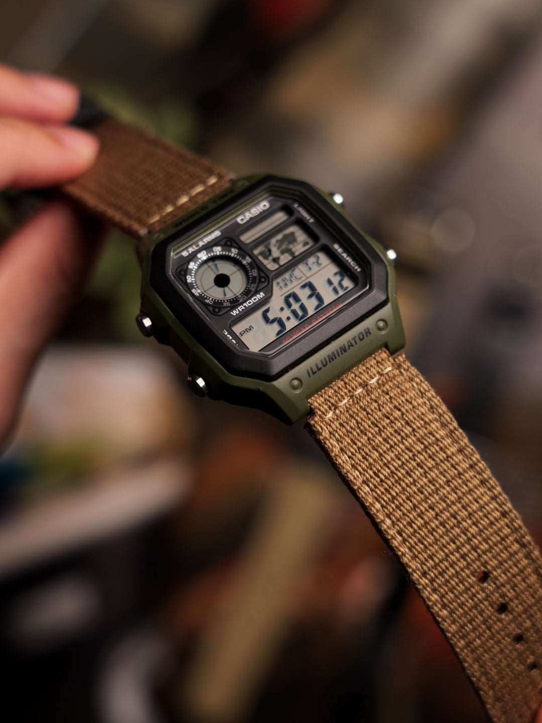 Woven Canvas for Casio Worldtimer 22-18mm