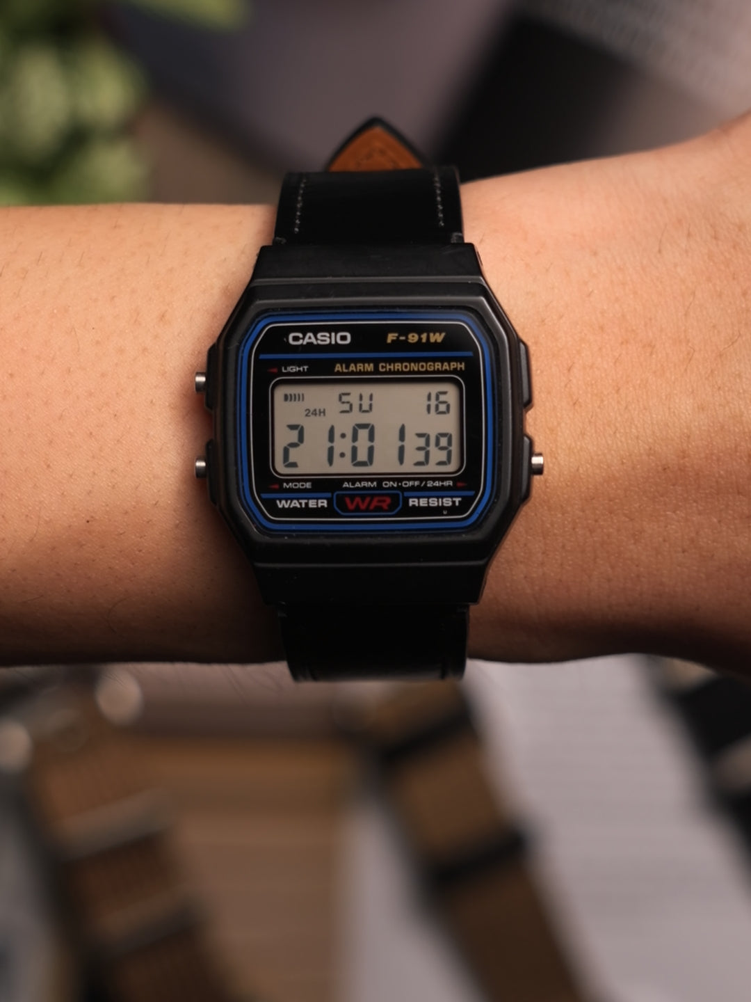 Vintage Leather strap for Casio F-91W, A158 | 20-18mm