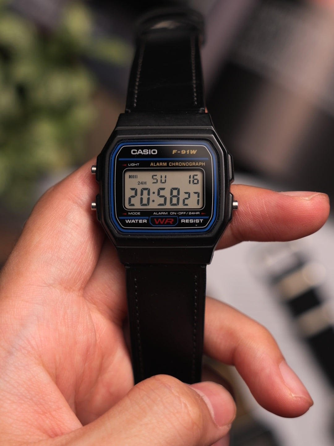 Vintage Leather strap for Casio F-91W, A158 | 20-18mm