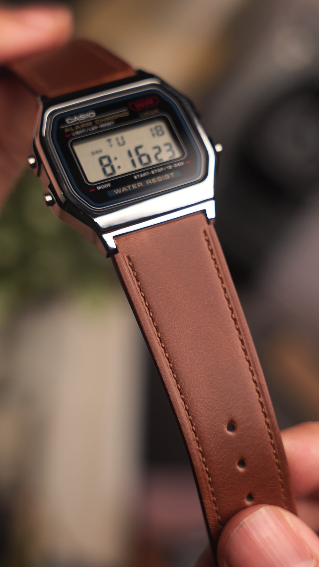 Vintage Leather strap for Casio F-91W, A158 | 20-18mm