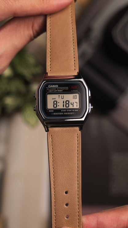 Vintage Leather strap for Casio F-91W, A158 | 20-18mm