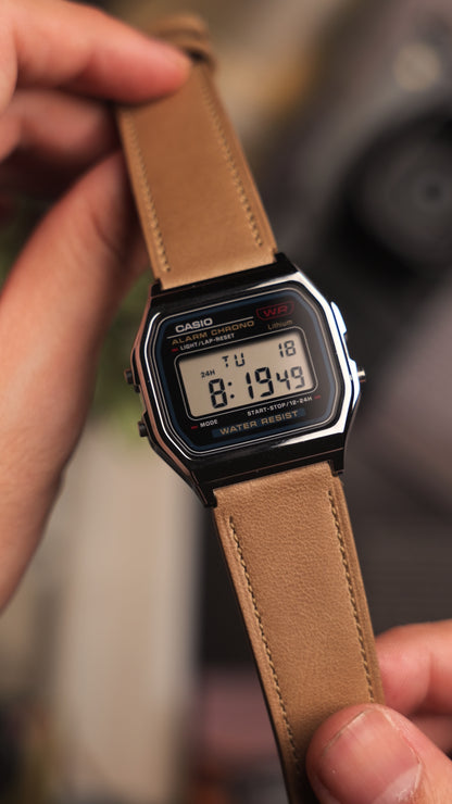 Vintage Leather strap for Casio F-91W, A158 | 20-18mm