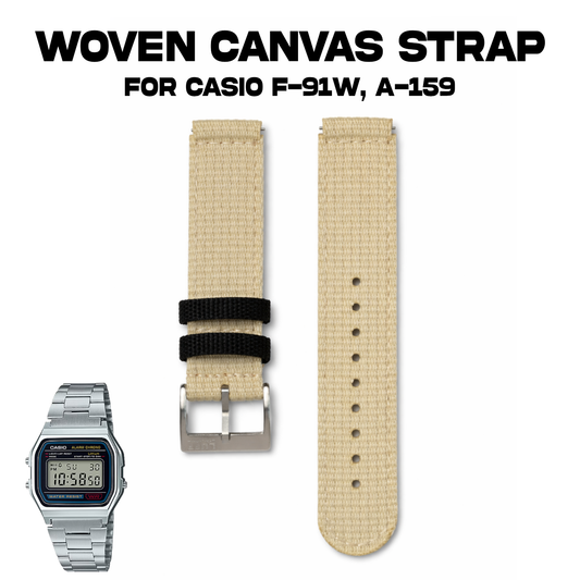 Woven Canvas for Casio F-91w, A159 20-18mm