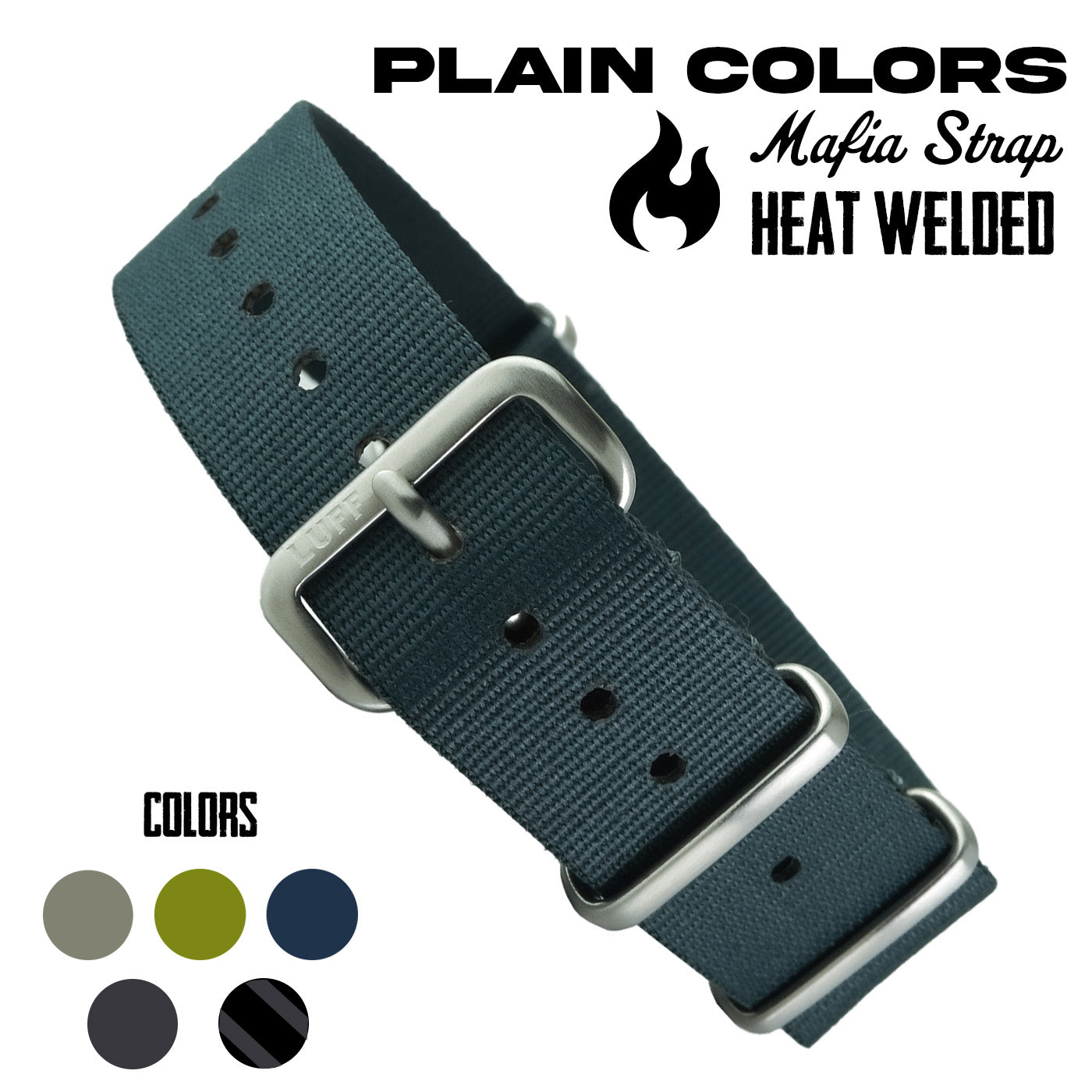 Heat-Welded Plain Color Variant Mafia Strap 18, 20mm