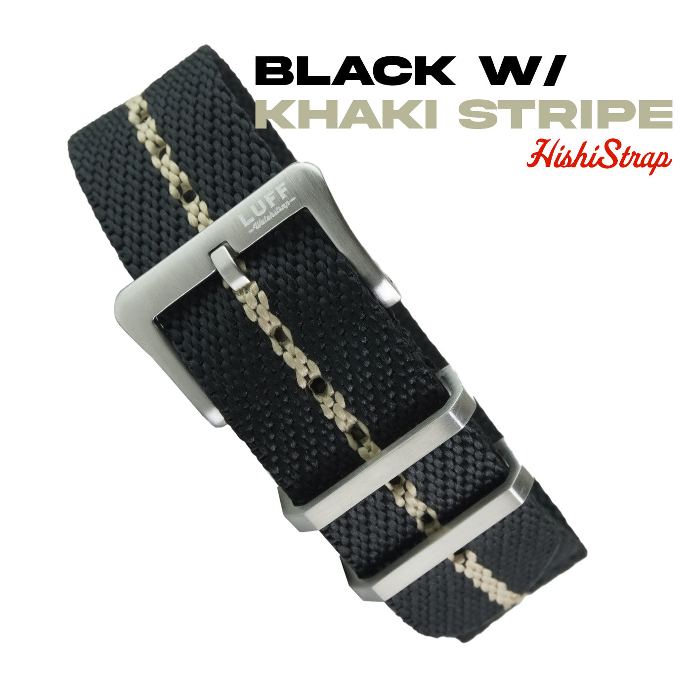 Black with Khaki Stripe- HISHI STRAP (6565353259095)