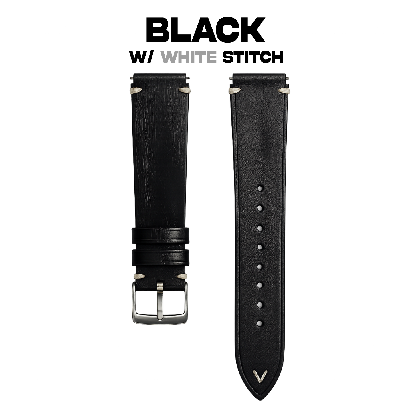 Vintage Side Stitch Leather strap for Casio F-91W, A158 | 20-18mm
