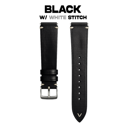 Vintage Side Stitch Leather strap for Casio F-91W, A158 | 20-18mm