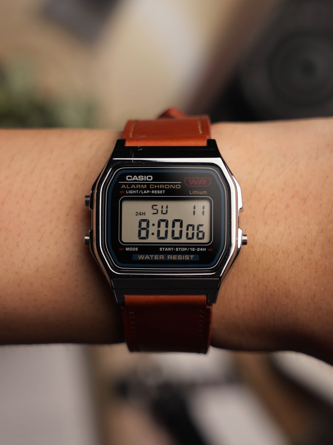 Vintage Leather strap for Casio F-91W, A158 | 20-18mm