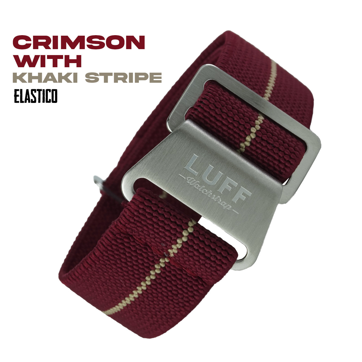 Crimson with Khaki Stripe - Elastico (6904191516759)