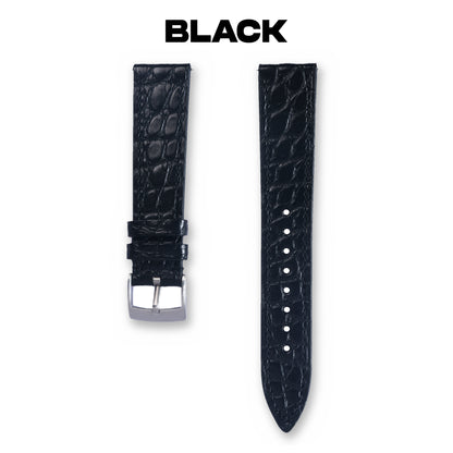 Crocodile Flanks Leather Strap - Monarch Label