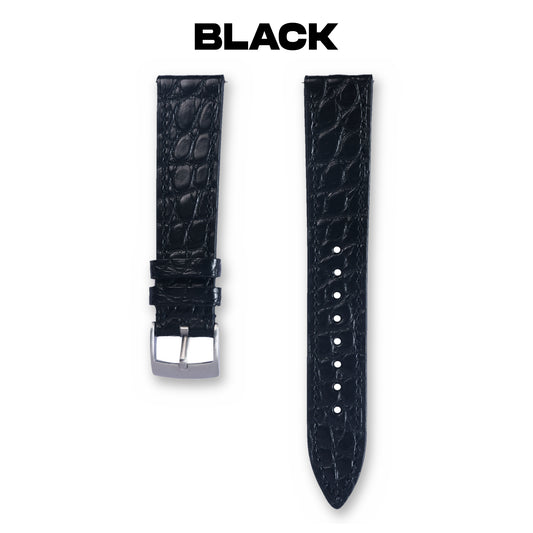 Crocodile Flanks Leather Strap - Monarch Label