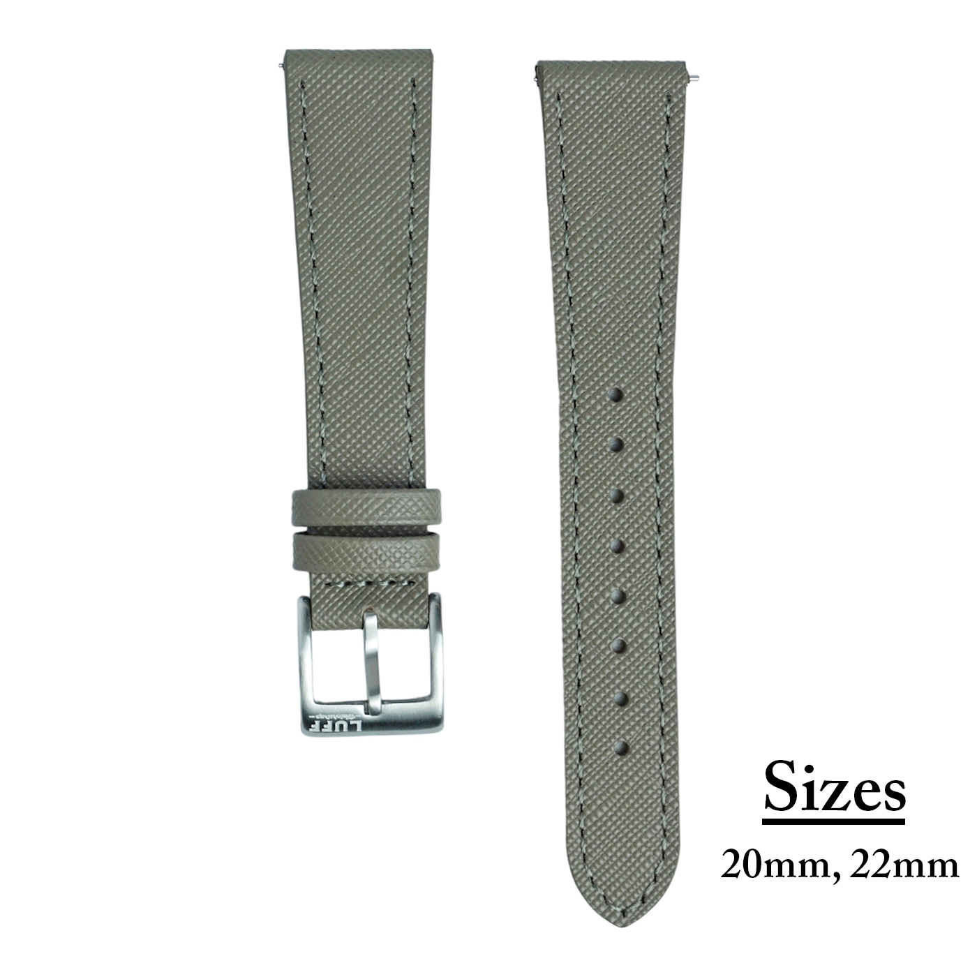 Grey Saffiano Leather Strap (6873843073111)