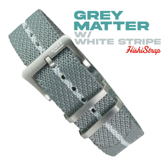 Grey Matter with White Stripes - HISHI STRAP (6873496485975)