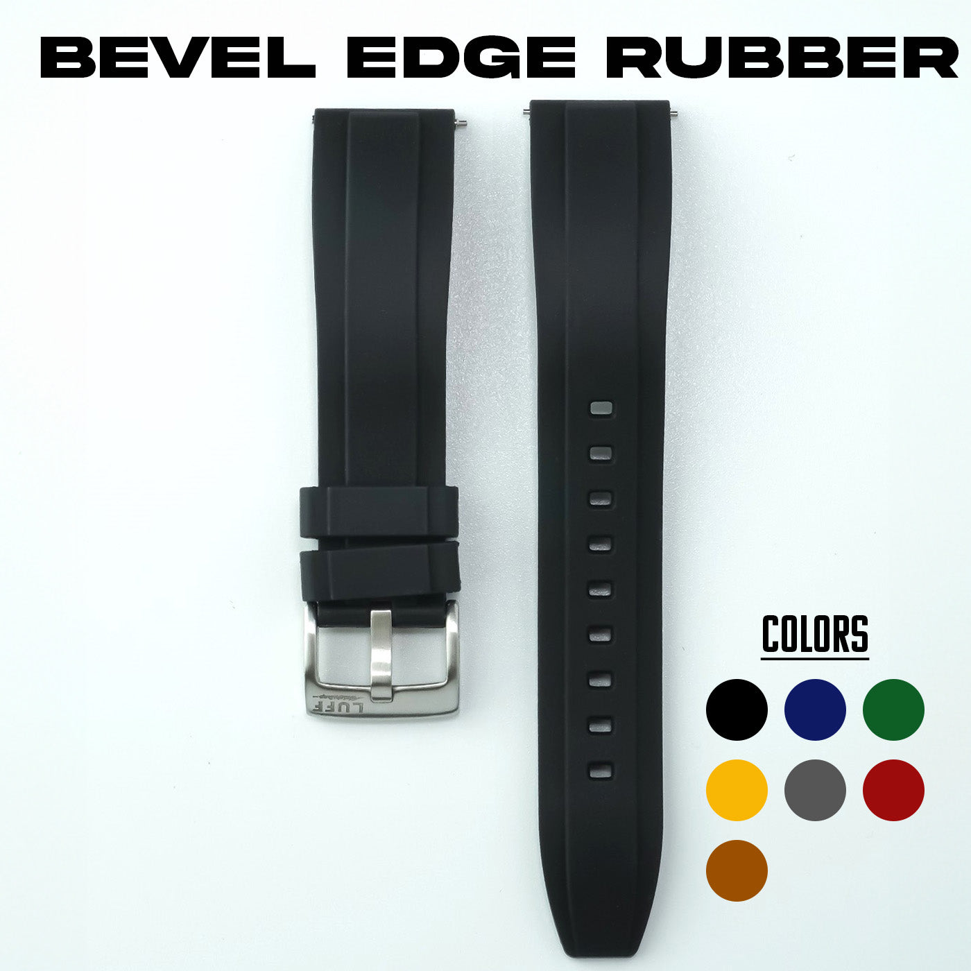 Bevel Edge FKM Rubber Strap