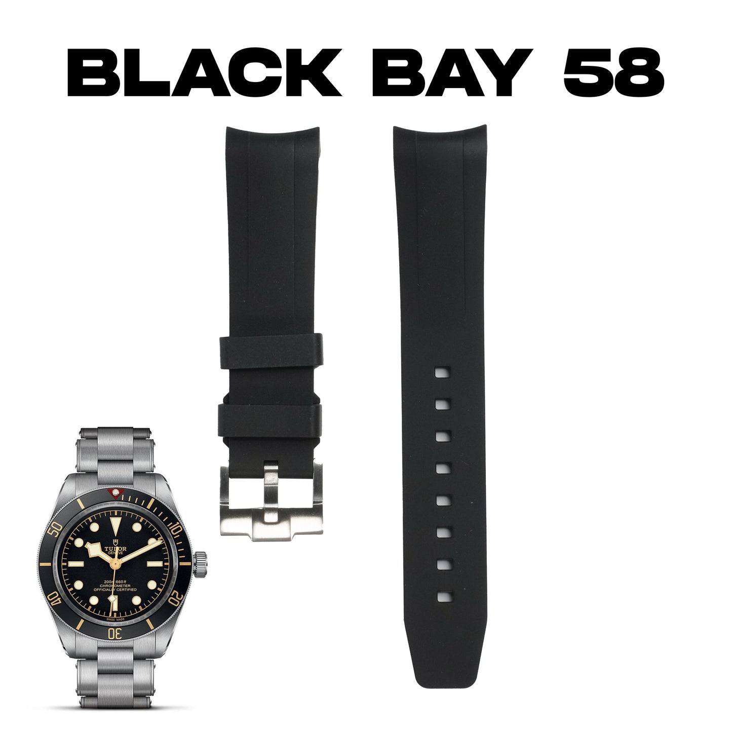 Integrated Black Bay 58 FKM strap