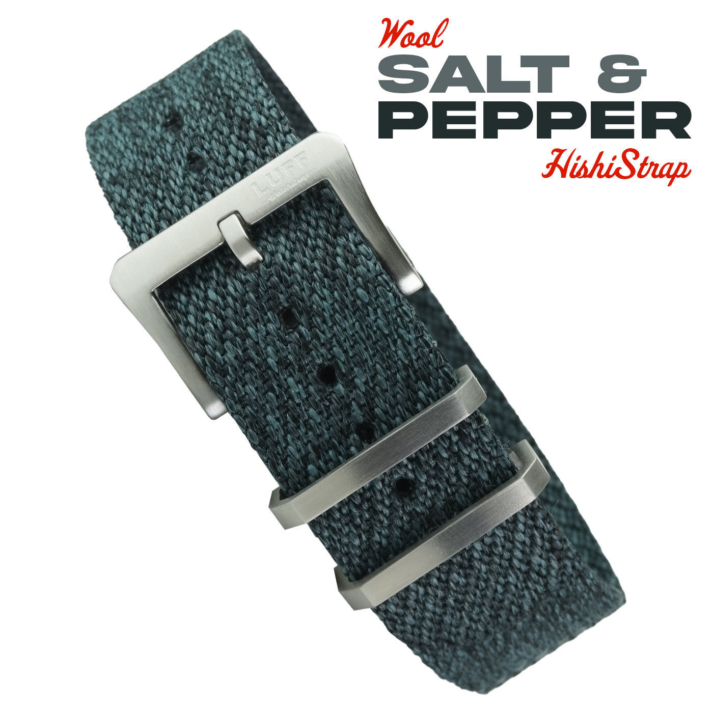 Salt-and-Pepper WOOL - HISHI STRAP 20mm (6873498583127)