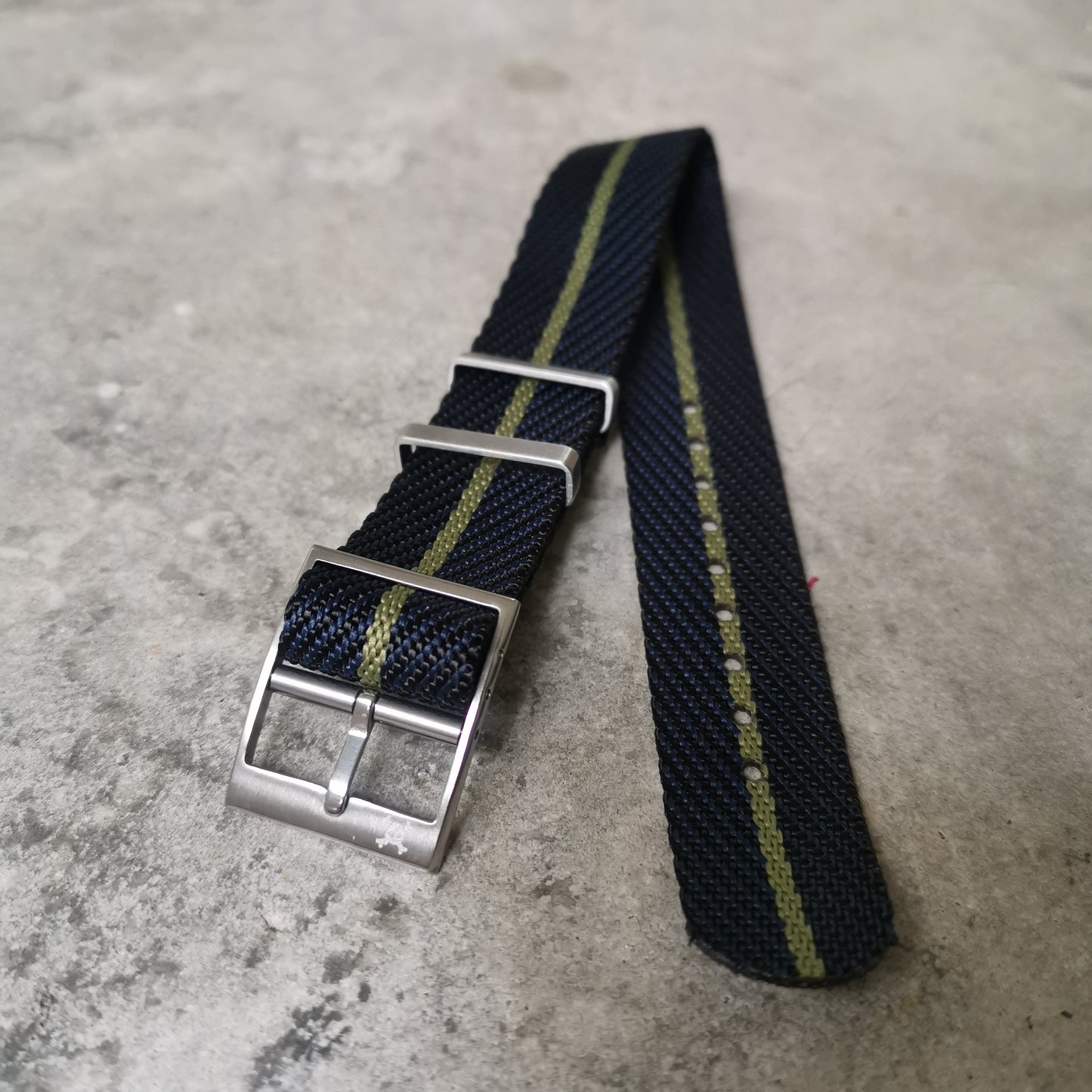 Nautical with Green stripes - Woven strap (3717709135923)