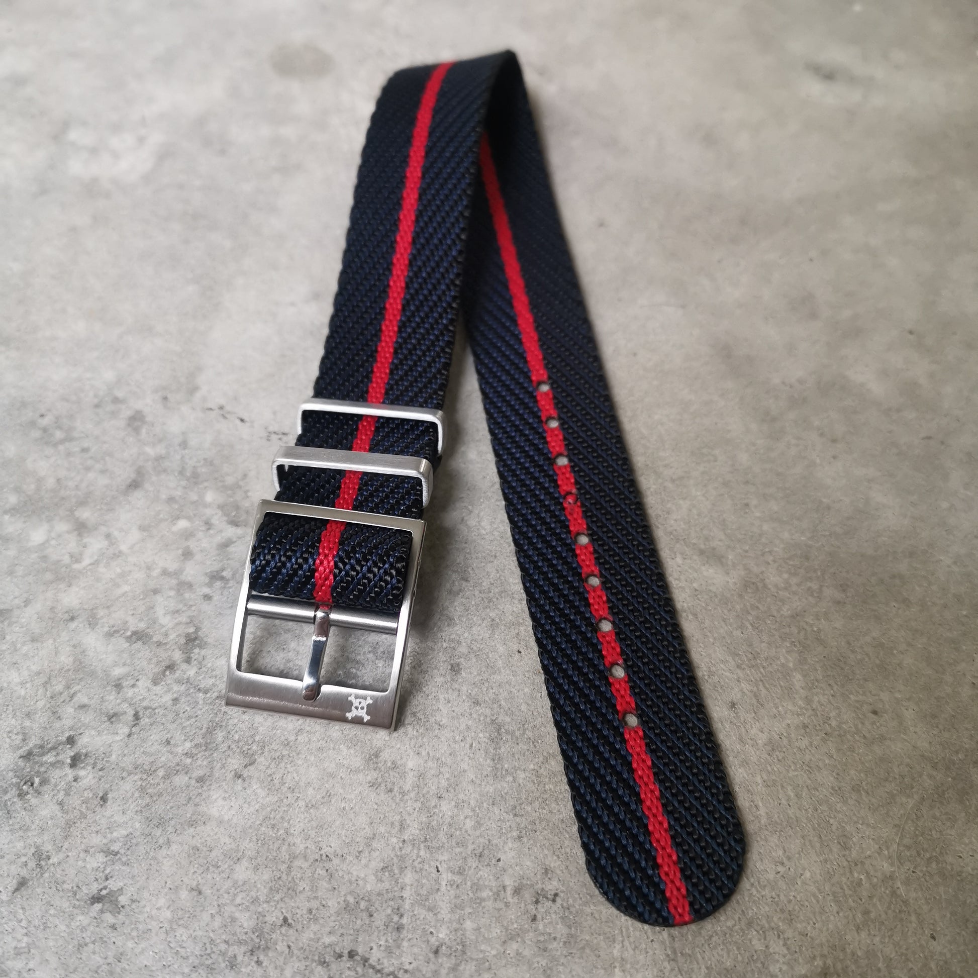 Nautical with Red stripe - Woven strap (3717724045363)