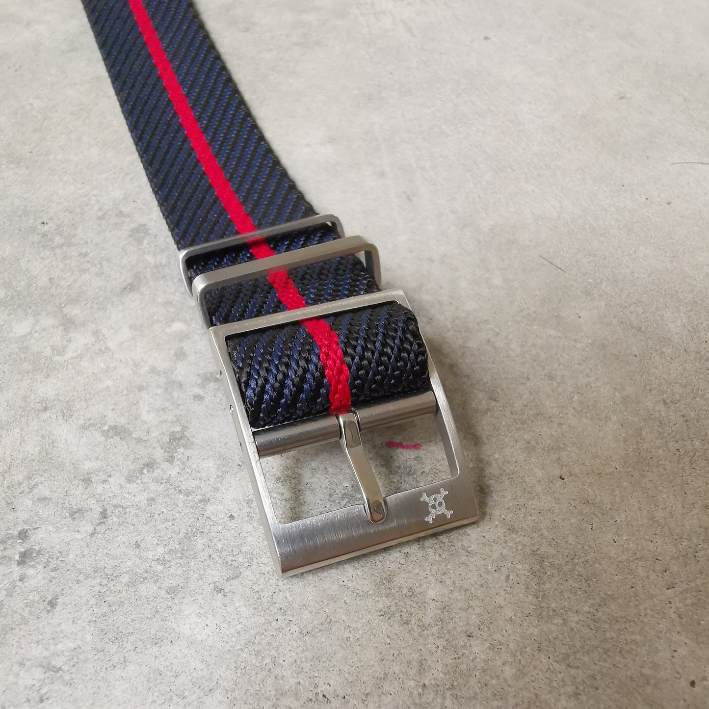Nautical with Red stripe - Woven strap (3717724045363)