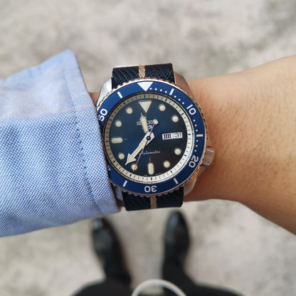 Nautical with Beige stripes - Woven strap (3717710282803)