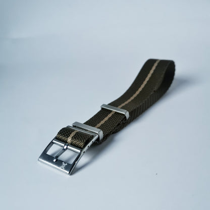 Mocha with beige stripes - Woven strap (4358007423063)