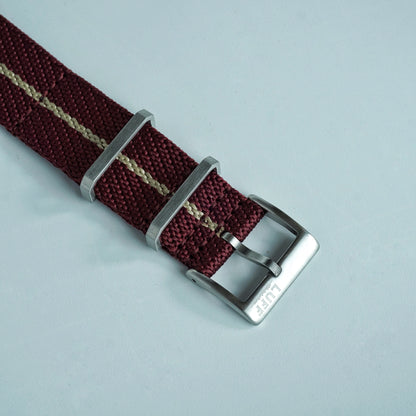Crimson Noir with Khaki Stripes- HISHI STRAP 20mm (6873497894999)